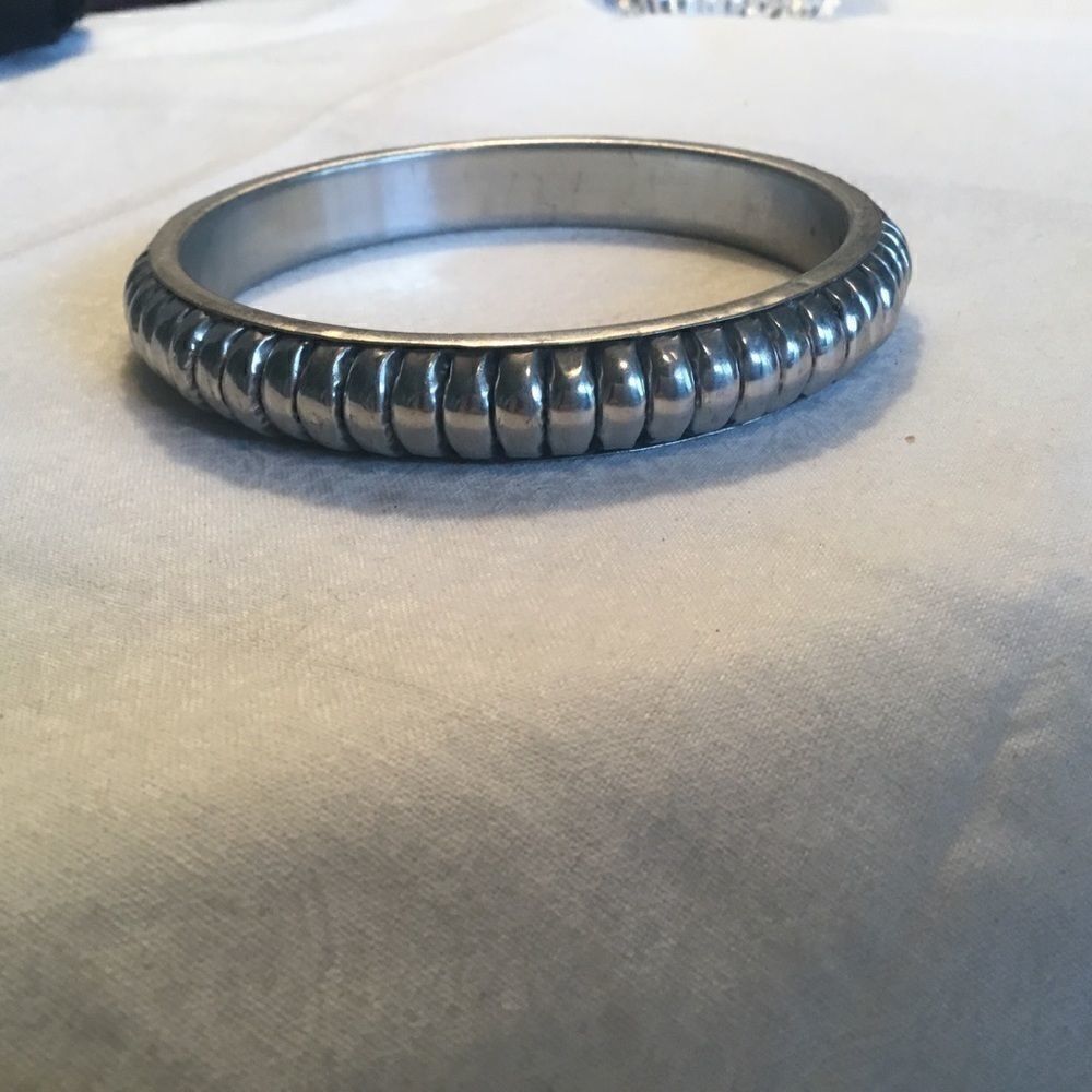 $8 ea or 3/$15. Large Silvertone Bangle Bracelet